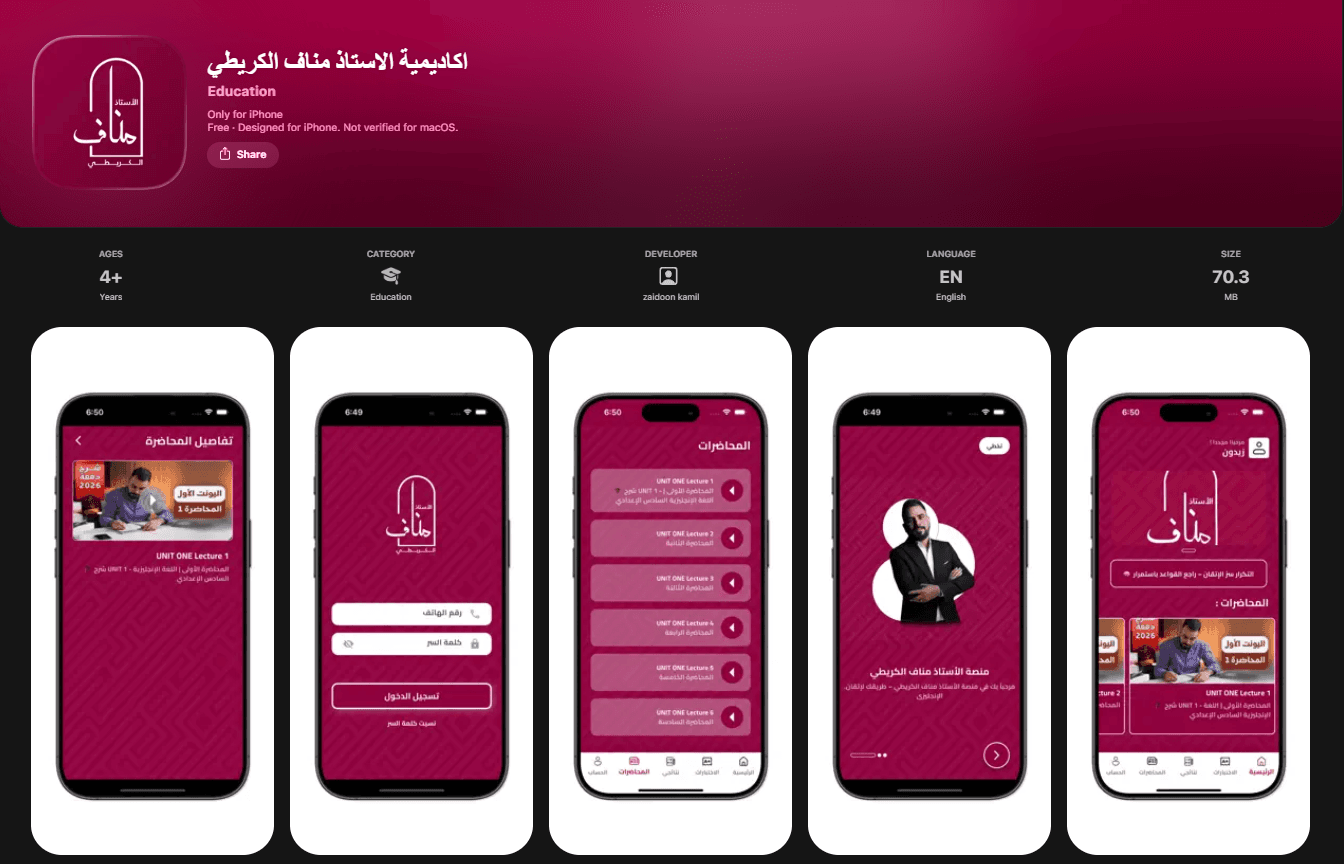 اكاديمية الاستاذ مناف الكريطي